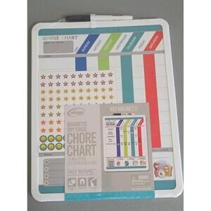 THE BOARD DUDES Magnetic Dry Erase Chore Chart, 11" x 14", 100 Magnets, NEW